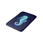 Crystal Ice Seahorse op blauwe achtergrond Badmat (Gekanteld)