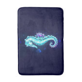 Crystal Ice Seahorse op blauwe achtergrond Badmat (Voorkant Verticaal)