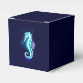 Crystal Ice Seahorse op blauwe achtergrond Bedankdoosjes (Voorkant Zijde)