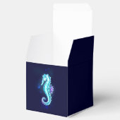 Crystal Ice Seahorse op blauwe achtergrond Bedankdoosjes (Geopend)