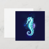 Crystal Ice Seahorse op blauwe achtergrond Bedankkaart (Voorkant / Achterkant)