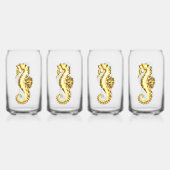 Crystal Ice Seahorse op blauwe achtergrond Blikvorm Glas (Voorkant)