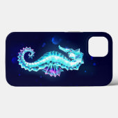 Crystal Ice Seahorse op blauwe achtergrond Case-Mate iPhone Case (Achterkant (horizontaal))