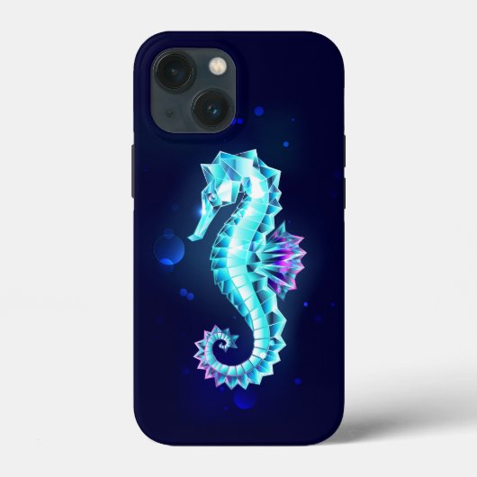 Crystal Ice Seahorse op blauwe achtergrond Case-Mate iPhone Case (Achterkant)