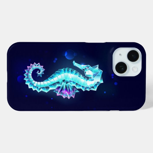 Crystal Ice Seahorse op blauwe achtergrond Case-Mate iPhone Case (Achterkant (horizontaal))
