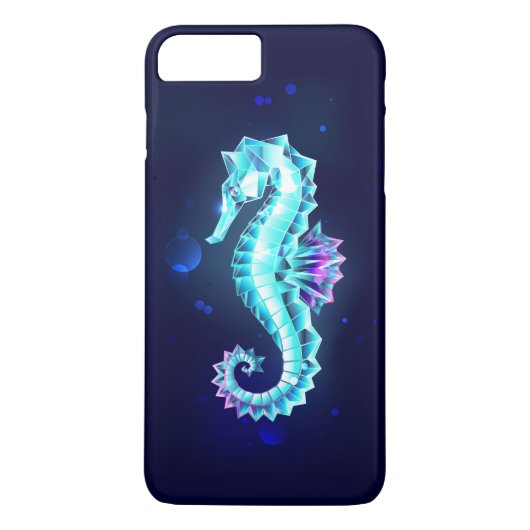 Crystal Ice Seahorse op blauwe achtergrond Case-Mate iPhone Case (Achterkant)