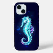 Crystal Ice Seahorse op blauwe achtergrond Case-Mate iPhone Case (Achterkant)
