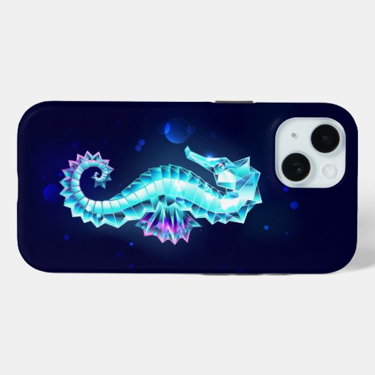 Crystal Ice Seahorse op blauwe achtergrond Case-Mate iPhone Case (Achterkant (horizontaal))