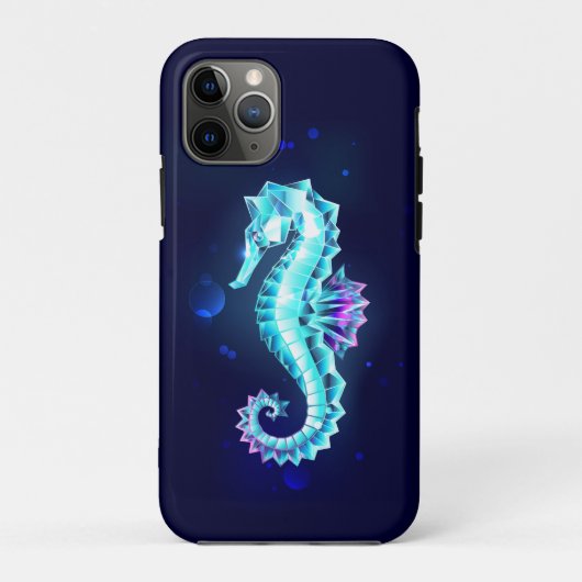 Crystal Ice Seahorse op blauwe achtergrond Case-Mate iPhone Case (Achterkant)