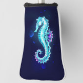 Crystal Ice Seahorse op blauwe achtergrond Golfheadcover (Draai 90)