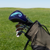 Crystal Ice Seahorse op blauwe achtergrond Golfheadcover (Insitu)