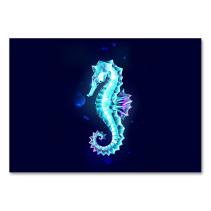 Crystal Ice Seahorse op blauwe achtergrond Kaart