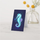 Crystal Ice Seahorse op blauwe achtergrond Klantenkaartje (Voorkant)