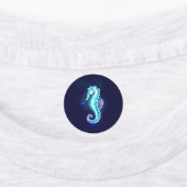 Crystal Ice Seahorse op blauwe achtergrond Labels (Aangebracht)