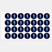 Crystal Ice Seahorse op blauwe achtergrond Labels (Vel)
