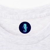 Crystal Ice Seahorse op blauwe achtergrond Labels (Aangebracht)