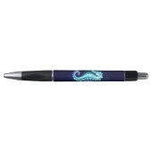Crystal Ice Seahorse op blauwe achtergrond Pen (Voorkant)