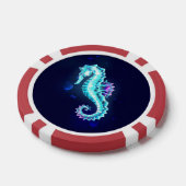Crystal Ice Seahorse op blauwe achtergrond Poker Chips (Enkel)