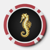 Crystal Ice Seahorse op blauwe achtergrond Poker Chips (Achterkant)