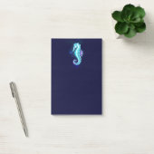 Crystal Ice Seahorse op blauwe achtergrond Post-it® Notes (Kantoor)