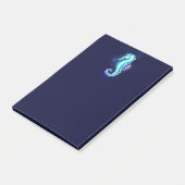 Crystal Ice Seahorse op blauwe achtergrond Post-it® Notes (Schuin)