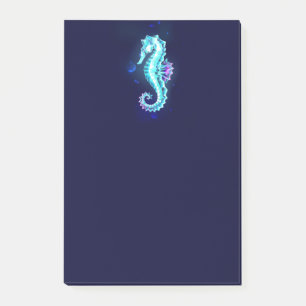 Crystal Ice Seahorse op blauwe achtergrond Post-it® Notes