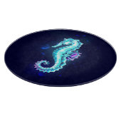 Crystal Ice Seahorse op blauwe achtergrond Snijplank (Hoek)