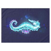 Crystal Ice Seahorse op blauwe achtergrond Tafelkleed (Voorkant (Horizontaal))