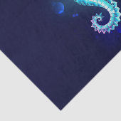 Crystal Ice Seahorse op blauwe achtergrond Tissuepapier (Detail)
