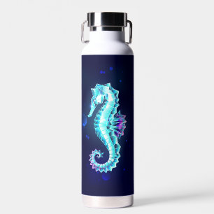 Crystal Ice Seahorse op blauwe achtergrond Waterfles