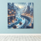 Crystal Ice World Fantasy Art Canvas Afdruk (Insitu (Houten vloer))