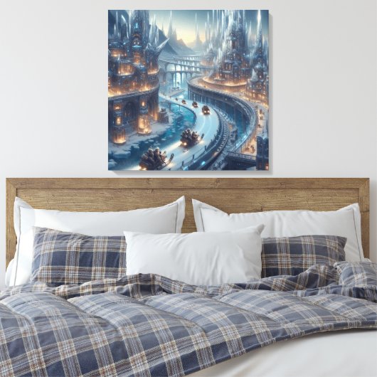 Crystal Ice World Fantasy Art Canvas Afdruk (Insitu (Slaapkamer))