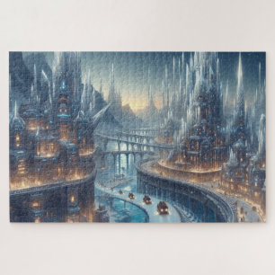 Crystal Ice World Fantasy Art Legpuzzel