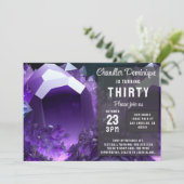 Crystal Jewel Aquarius Amethyst Februari Verjaarda Kaart (Staand voorkant)