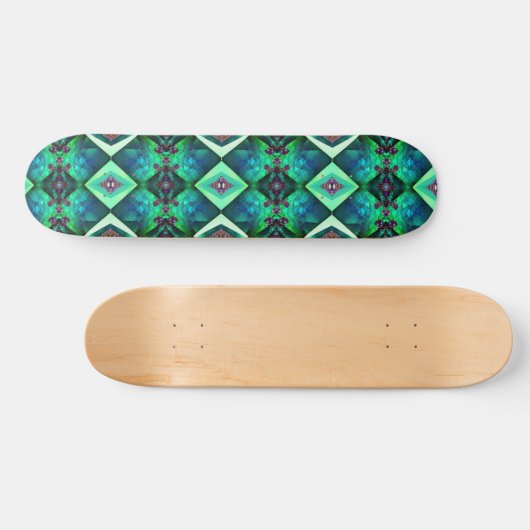 Crystal Jewel Green Emerald Edelsteen May Birthday Persoonlijk Skateboard (Horizontaal)