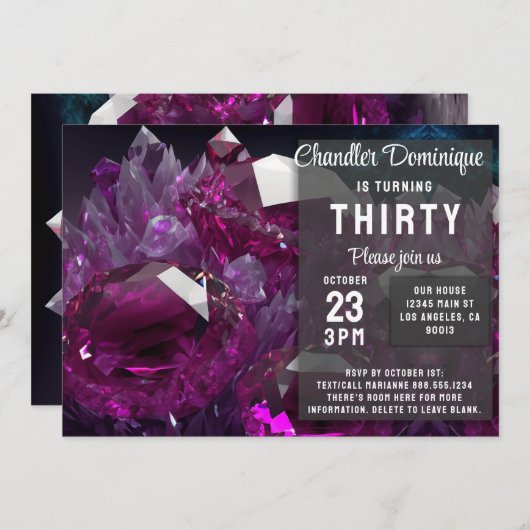 Crystal Jewel Tone Cancer Ruby Red Juli Verjaardag Kaart (Voorkant / Achterkant)