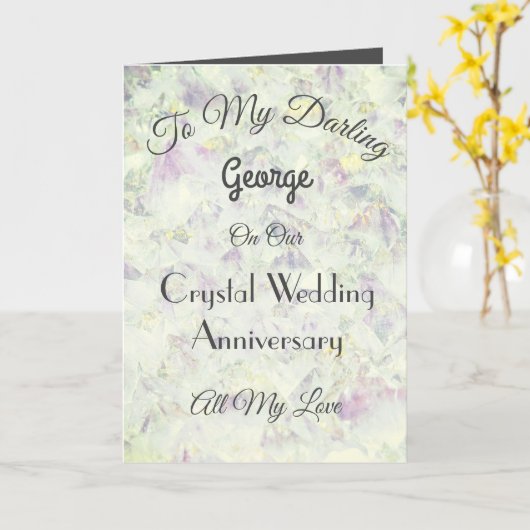 Crystal Jubileum Echtgenoot Groet Kaart (Gele Bloem)
