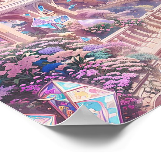 Crystal Kingdom Castle - Fantasy Art Style Poster (Hoek)