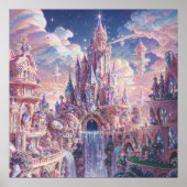 Crystal Kingdom Castle - Fantasy Art Style Poster (Voorkant)