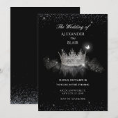 Crystal Kroon Koningin Platte Save The Date Kaart (Voorkant / Achterkant)