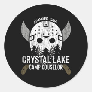 Crystal Lake Camp Counselor Horror Fans Hockey Ronde Sticker