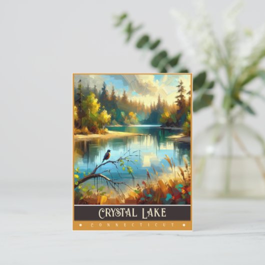 Crystal Lake, Connecticut |  schilderij Briefkaart (Staand voorkant)