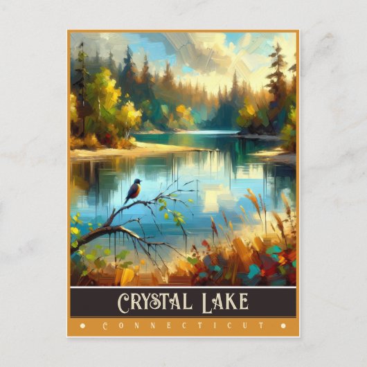Crystal Lake, Connecticut |  schilderij Briefkaart (Voorkant)
