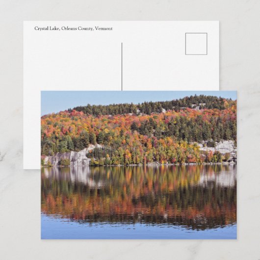 Crystal Lake Reflections, Vermont Briefkaart (Voorkant / Achterkant)