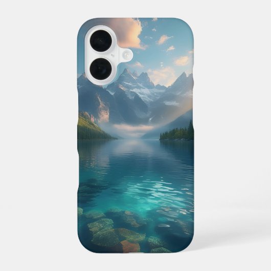 Crystal Lake Serenity iPhone 16 Hoesje (Achterkant)