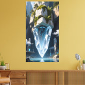 Crystal landscapes blend nature and science canvas afdruk (Insitu (Woonkamer))