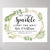 Crystal leaf bruiloft sparkler stuurt bruiloft af poster (Voorkant)