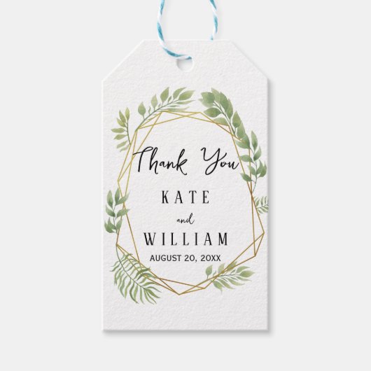 Crystal leaf gebladerte dank u cadeau label cadeaulabel (Voorkant)