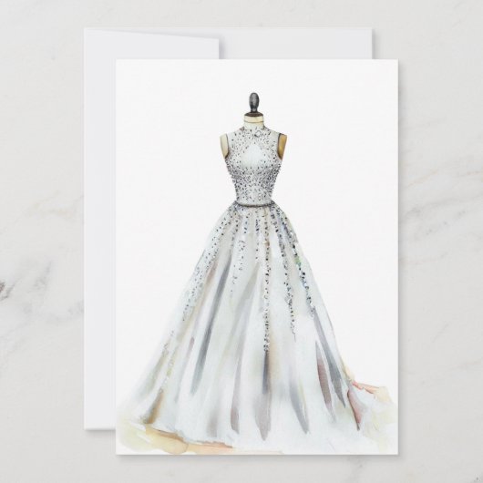 Crystal Look Trouwjurk Vrijgezellenfeest Kaart (Achterkant)
