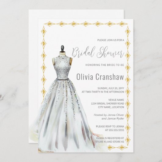 Crystal Look Trouwjurk Vrijgezellenfeest Kaart (Voorkant / Achterkant)